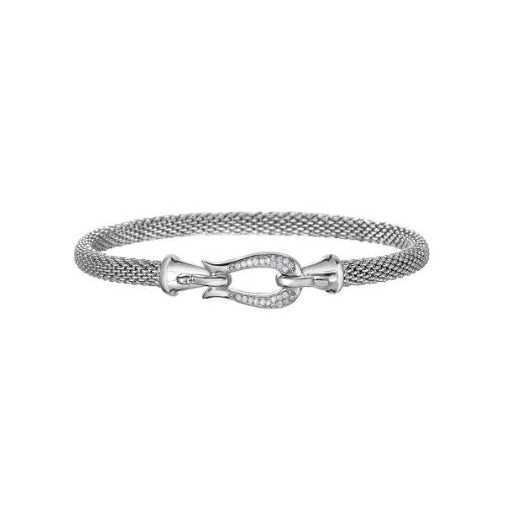 Phillip Gavriel Collection Sterling Silver Mesh Bracelet with Diamonds