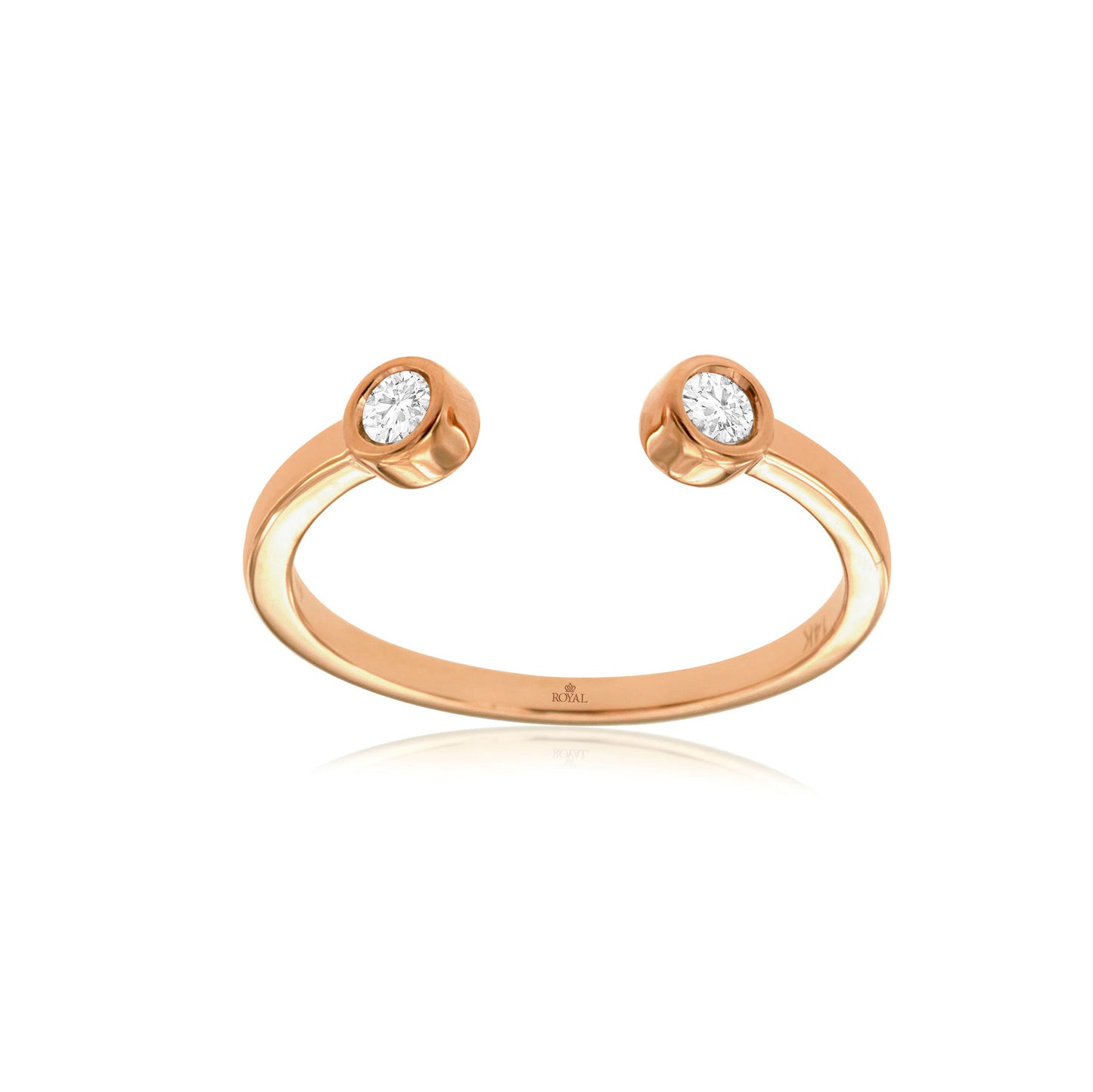 14K Rose Gold Petite Open Diamond Ring
