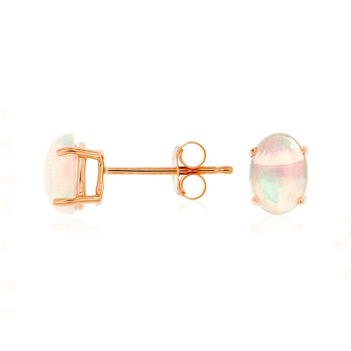 14K Rose Gold Opal Earrings