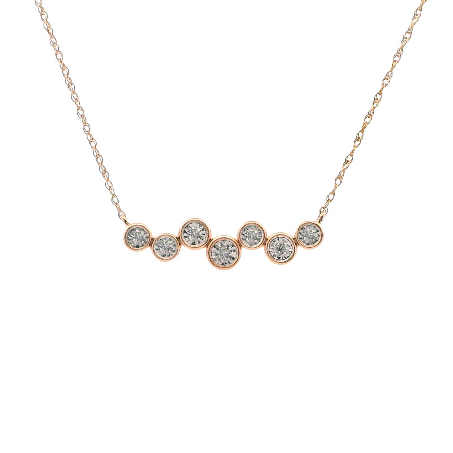 14K Rose Gold Diamond Shapes Necklace