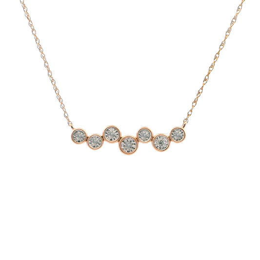 14K Rose Gold Diamond Shapes Necklace