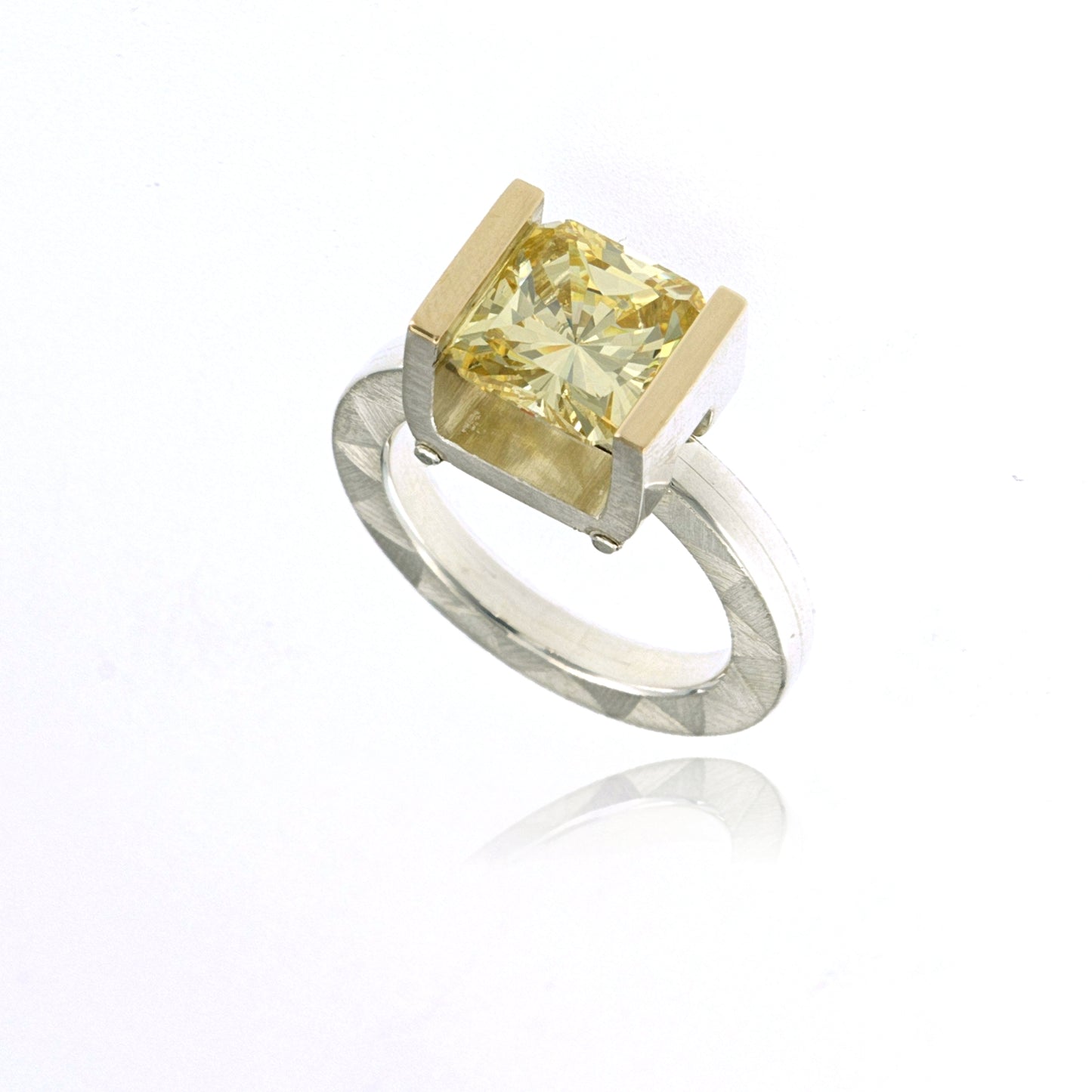 Mysterium Collection Sterling & 14k Yellow Cubic Zirconia Ring