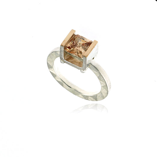 Mysterium Collection Sterling & 14k Champagne Cubic Zirconia Ring