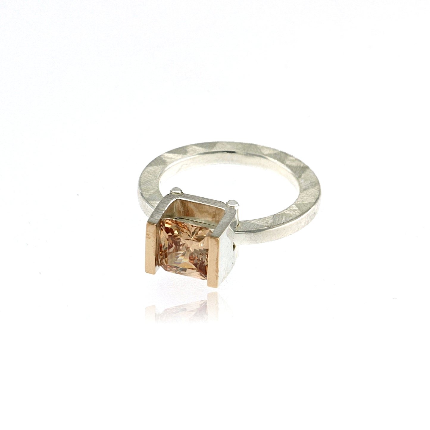 Mysterium Collection Sterling & 14k Champagne Cubic Zirconia Ring