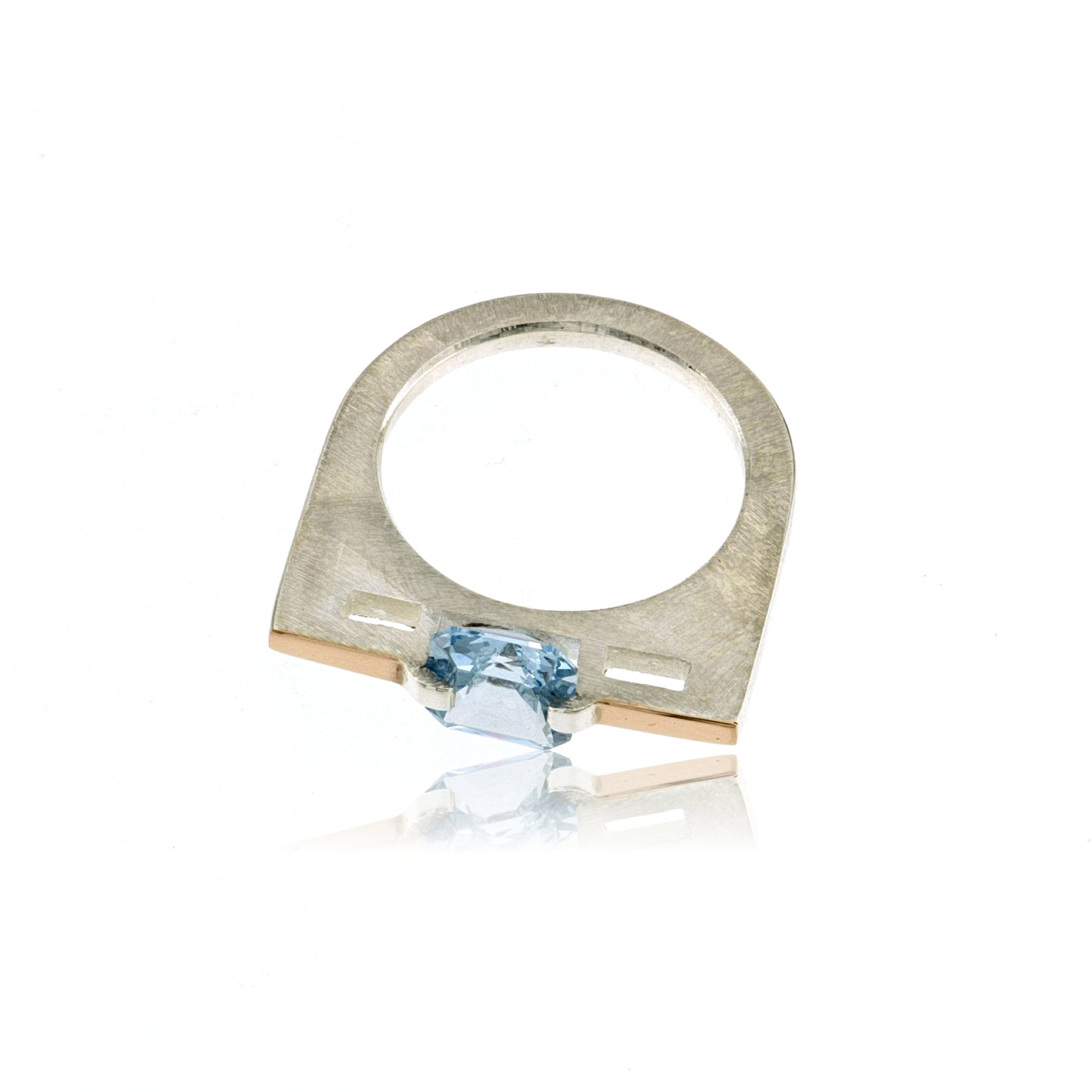 Mysterium Collection Sterling & 14k Aqua Spinel Ring