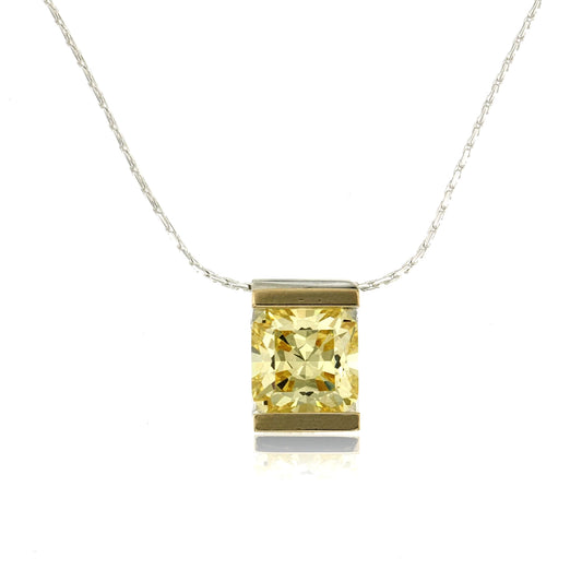 Mysterium Collection Sterling & 14k Yellow Cubic Zirconia Necklace