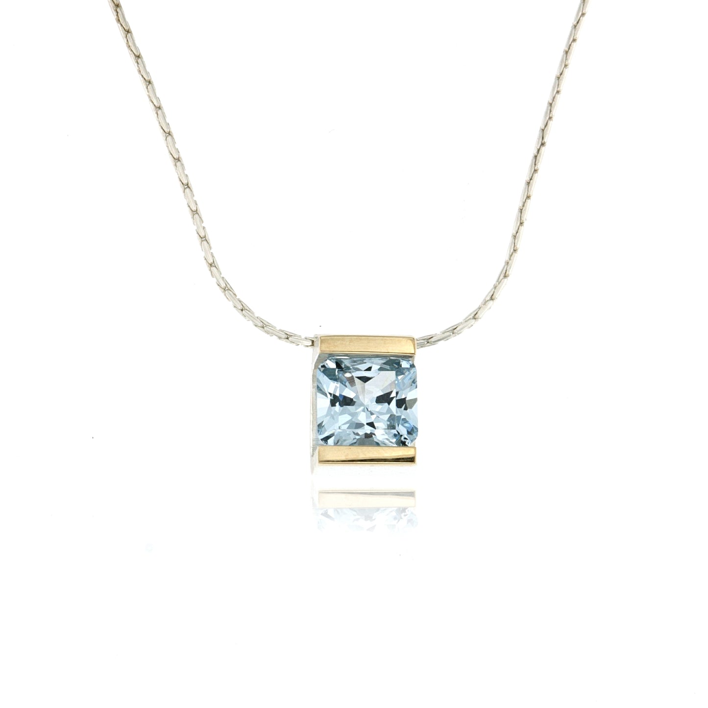 Mysterium Collection Sterling & 14k Aqua Blue Spinel Necklace