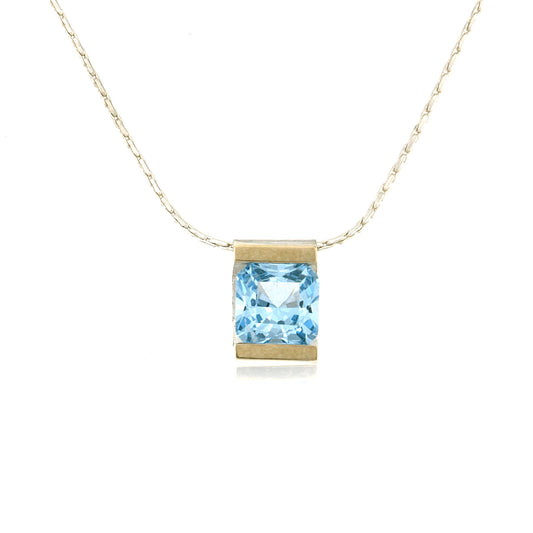 Mysterium Collection Sterling & 14k Swiss Blue Spinel Necklace