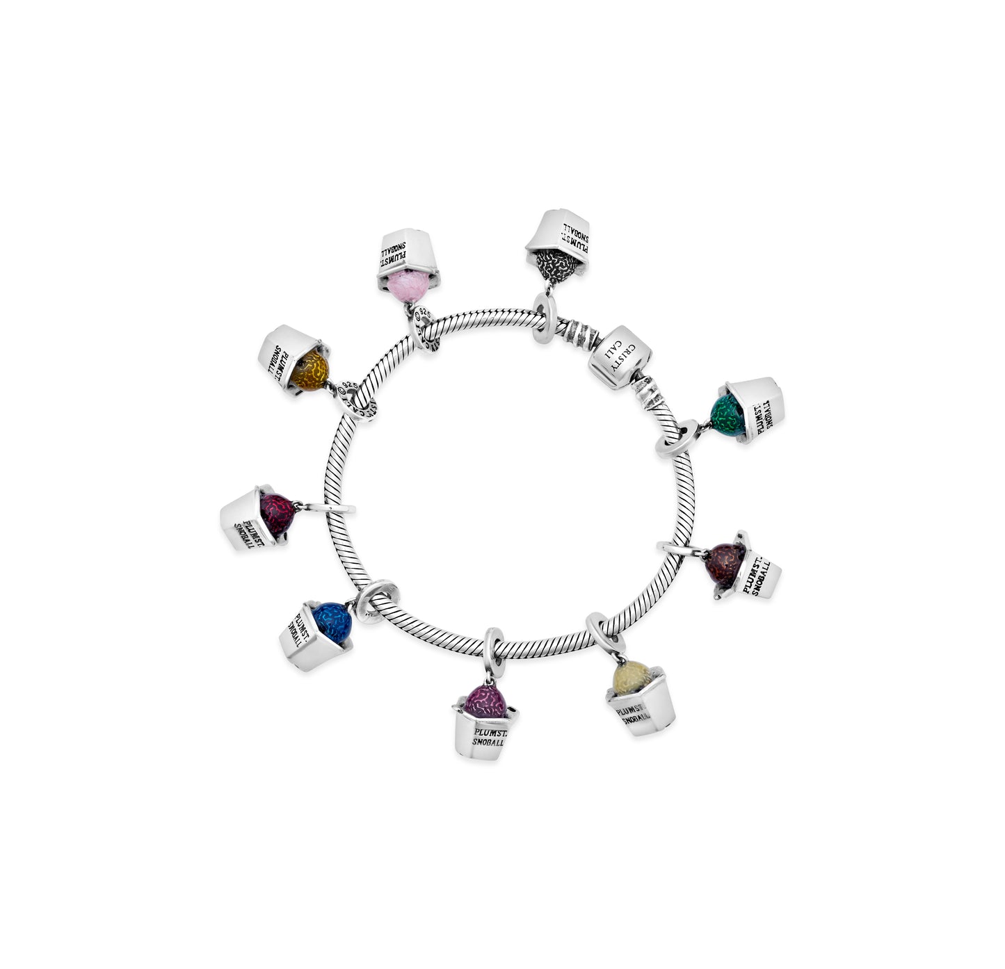 Cristy Cali Enameled Plum Street Snoball Charm - Cotton Candy Pink