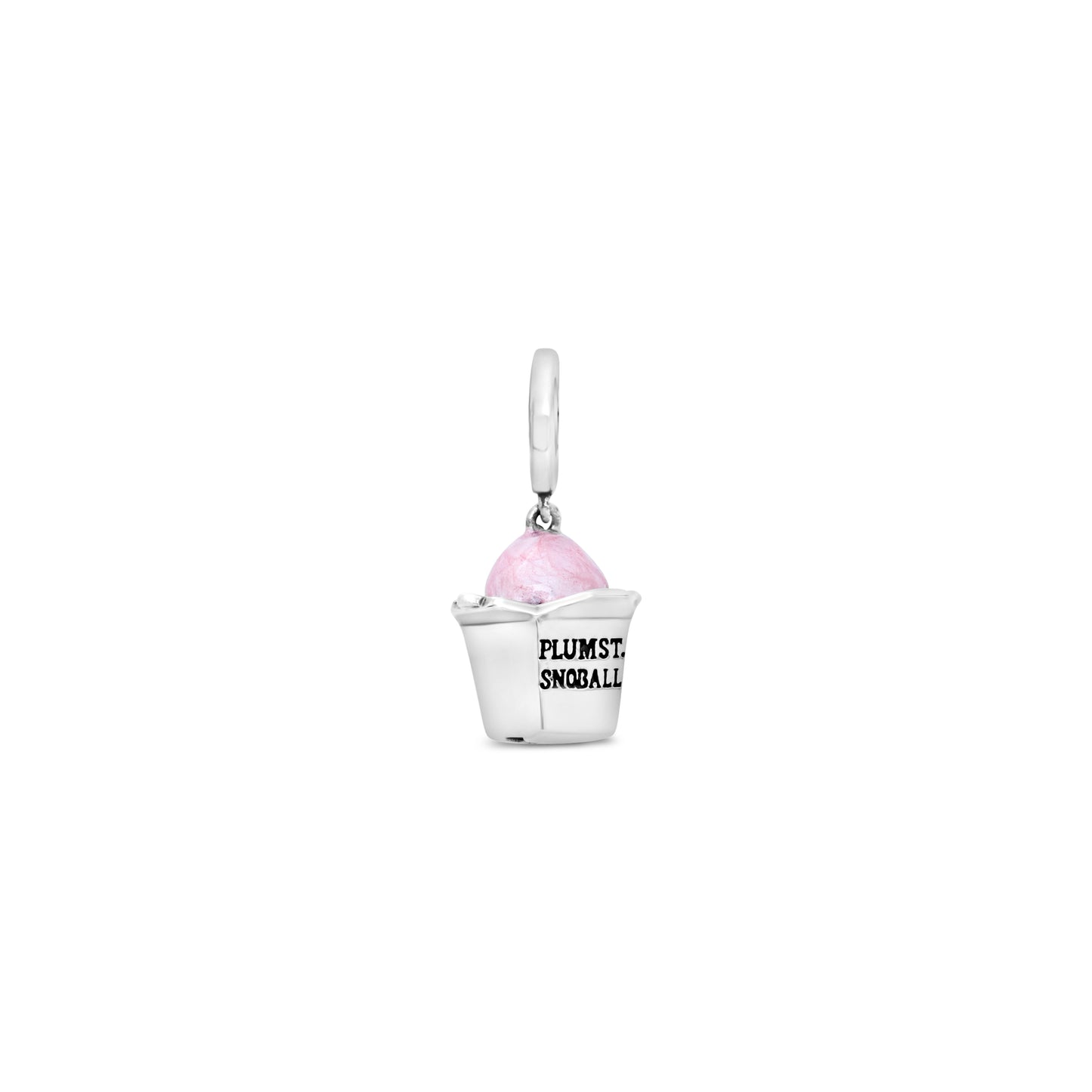 Cristy Cali Enameled Plum Street Snoball Charm - Cotton Candy Pink