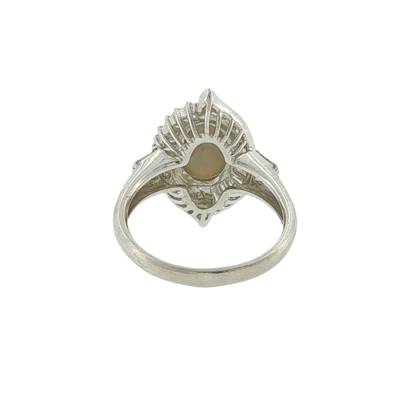 Retro Platinum Cat's Eye Chrysoberyl Diamond Ring
