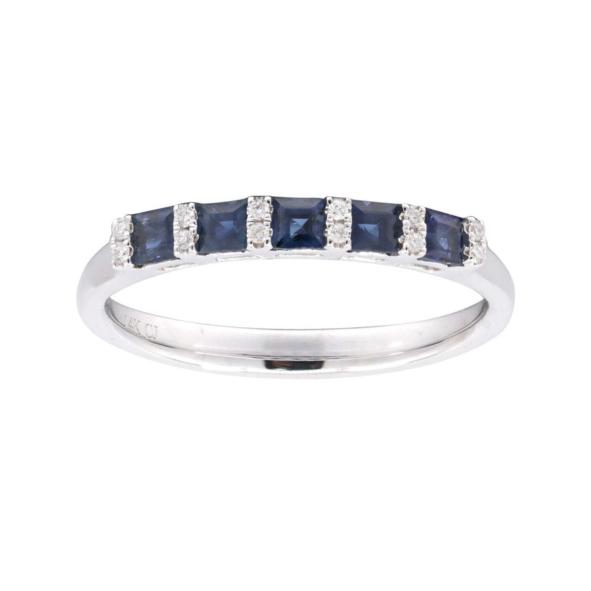 14K Sapphire & Diamond Stackable Band