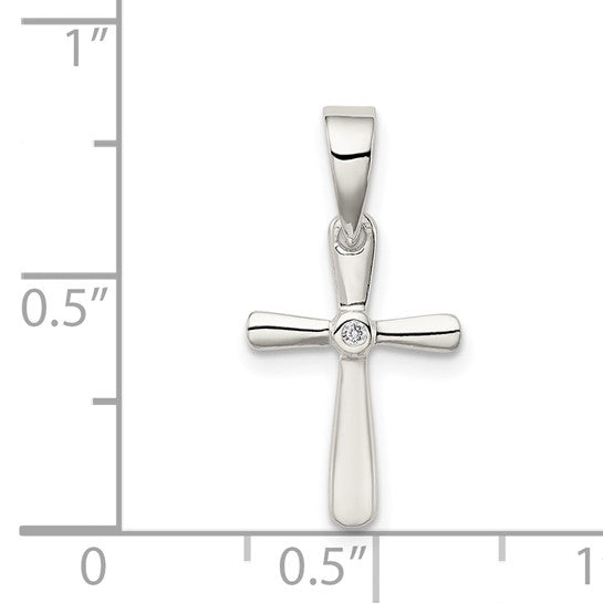 Sterling Silver CZ Cross