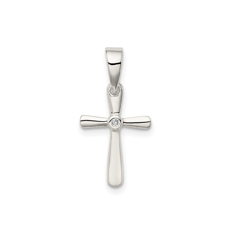 Sterling Silver CZ Cross