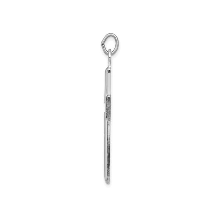 Sterling Silver Rhodium-plated Polished and Satin Cross