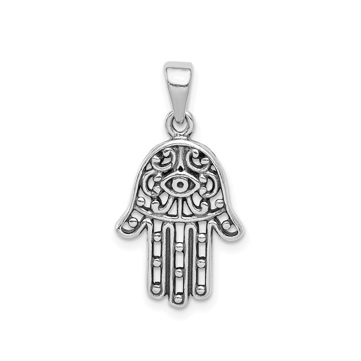 Sterling Silver Antiqued Hamsa Pendant