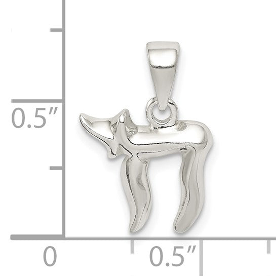 Sterling Silver Polished Chai Pendant