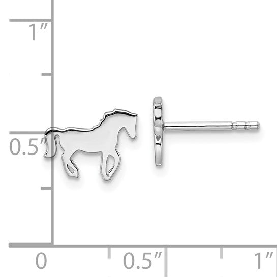Sterling Silver Petite Horse Earrings
