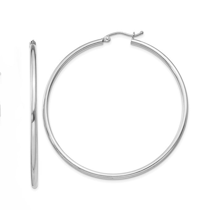 Sterling Silver 52mm Round Hoop Earrings