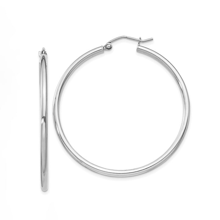 Sterling Silver 42mm Round Hoop Earrings