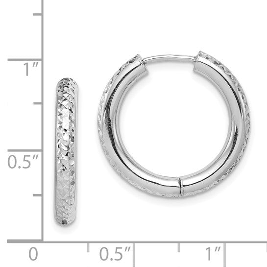 Sterling Silver 21mm Diamond Cut Hoop Earrings
