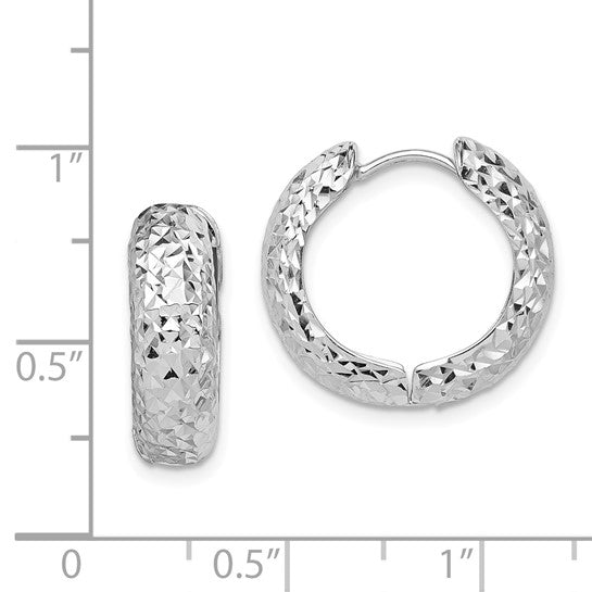 Sterling Silver 19mm Diamond Cut Hoop Earrings