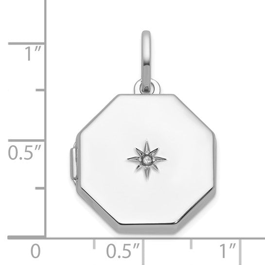 Sterling Silver Polished Octagon Locket