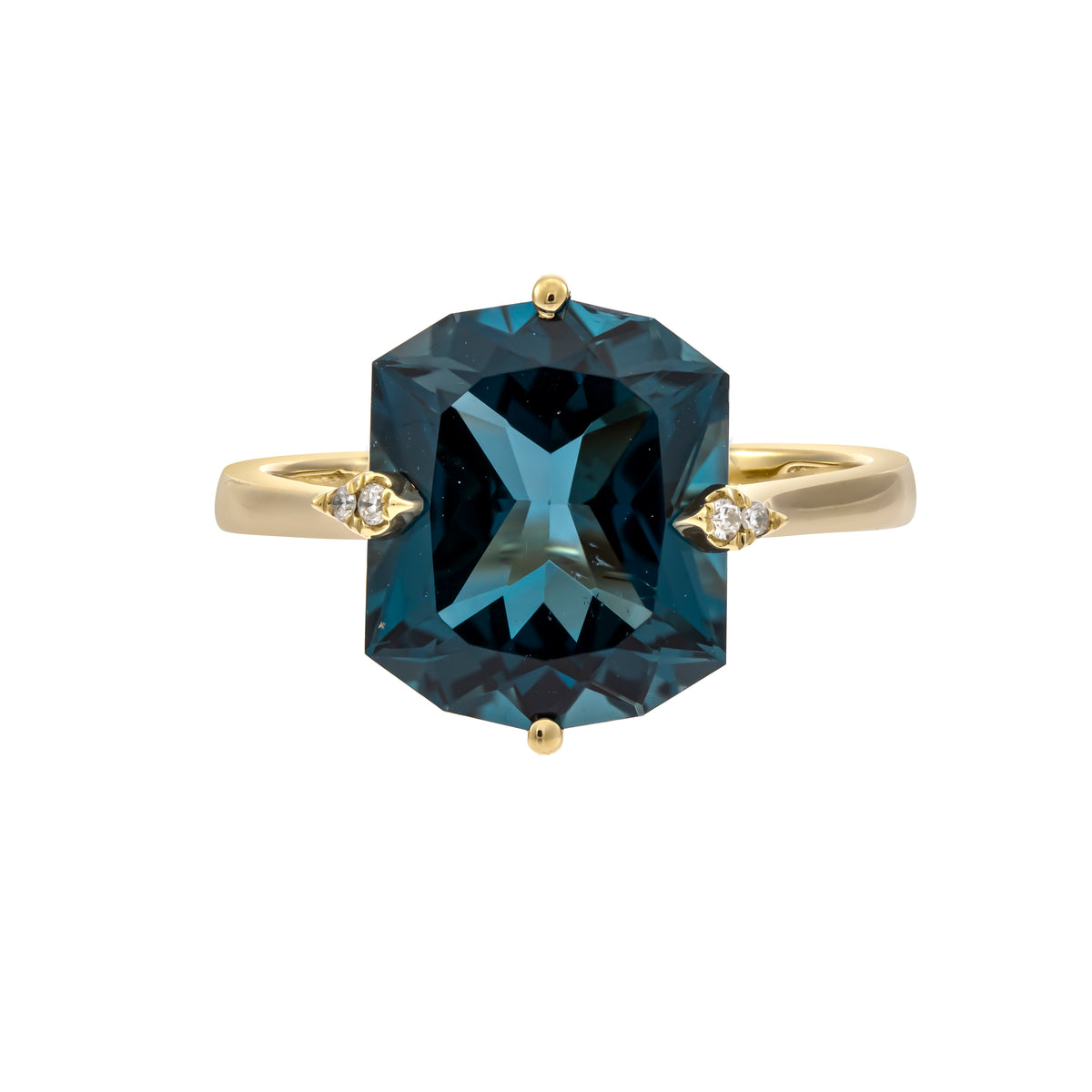 14K London Blue Topaz & Diamond Ring