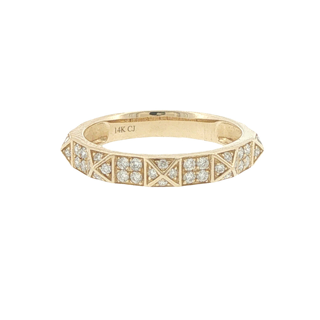 14K Yellow Geometric Diamond Band
