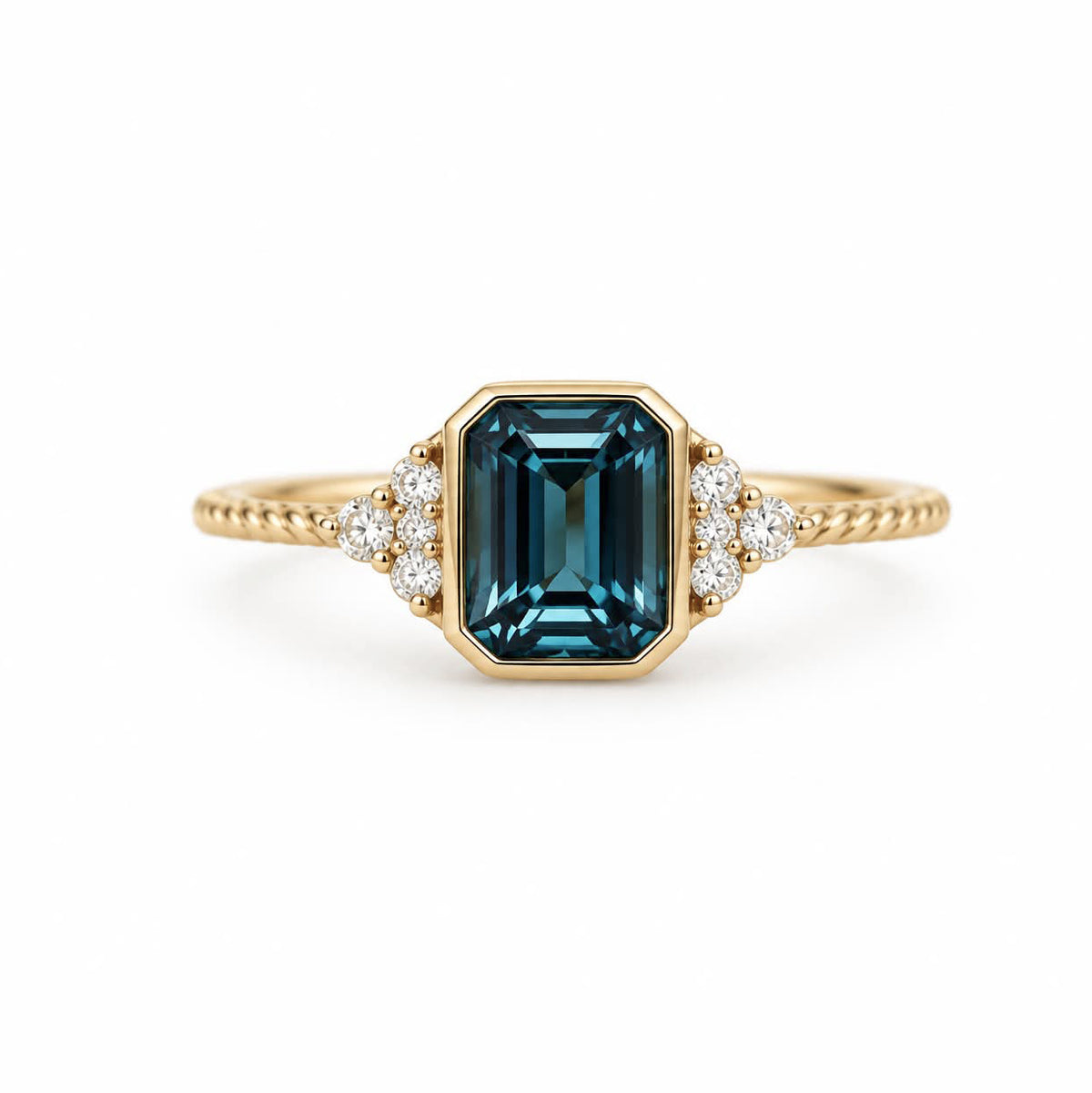 14K London Blue Topaz & Diamond Ring