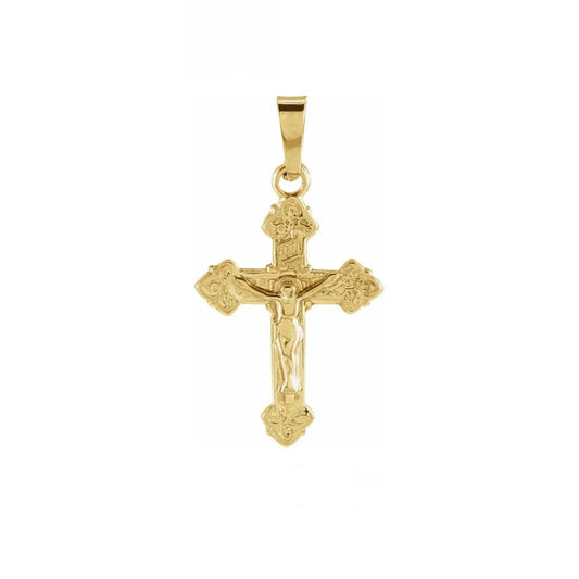 14K Yellow Gold Petite Crucifix Necklace