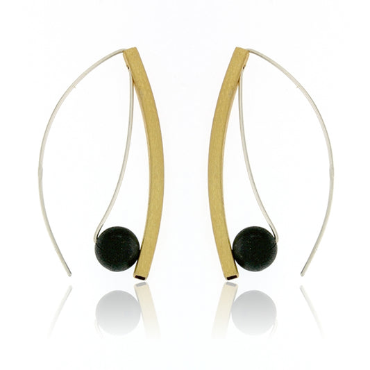 Mysterium Collection Sterling Silver Black & Gold Earrings