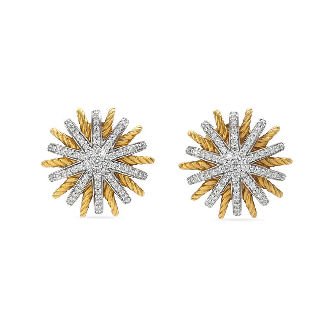 18KY David Yurman Diamond Starburst Earrings