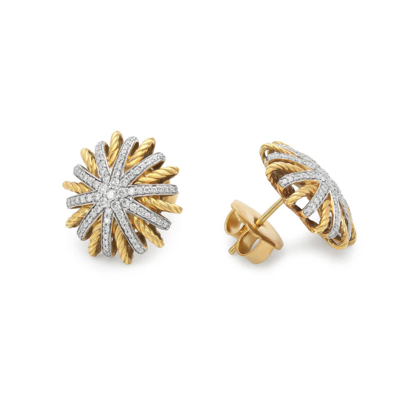 18KY David Yurman Diamond Starburst Earrings