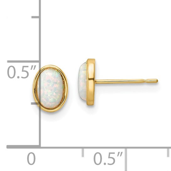 14K Petite Opal Earrings