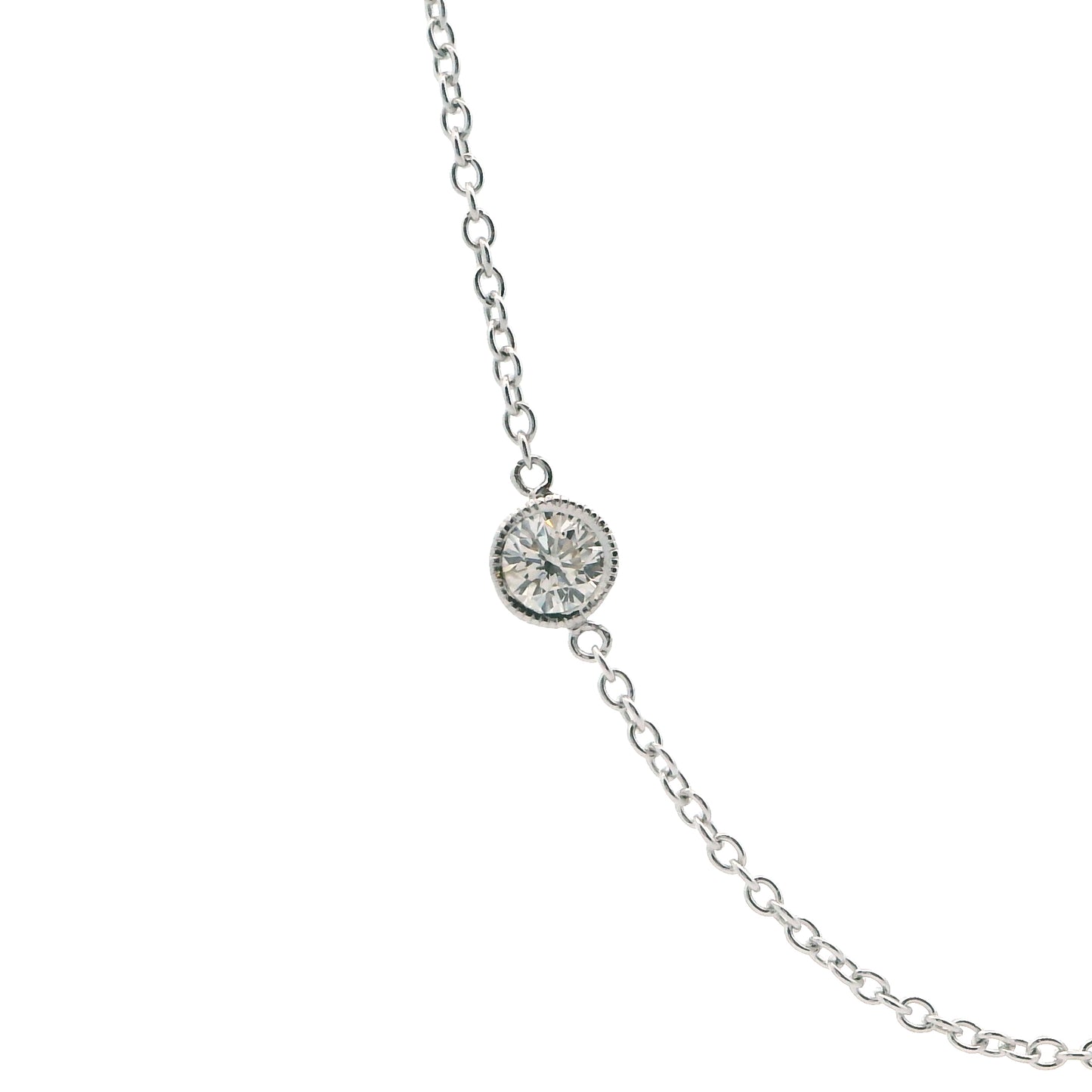 14K White Gold 0.81CT Diamond Shapes Necklace