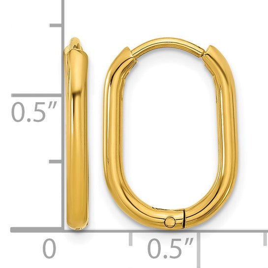 Stainless Steel IP-plated Hinged Hoop Earrings