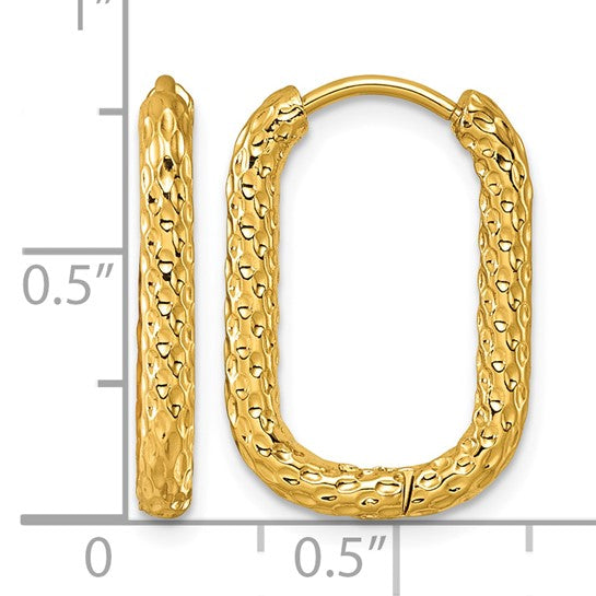 Stainless Steel IP-Plated Hinged Hoop Earrings