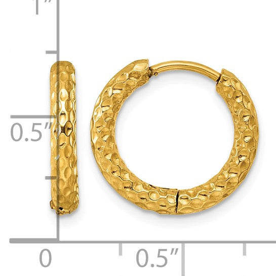 Stainless Steel IP-Plated Hinged Hoop Earrings