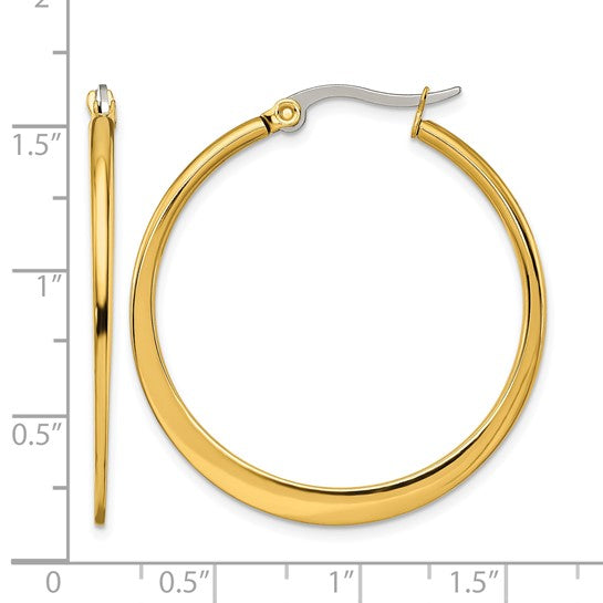 Stainless Steel IP-Plated Hoop Earrings