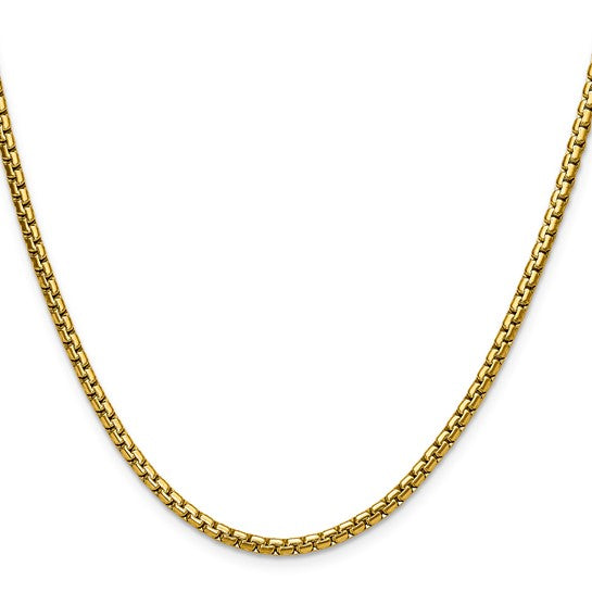 Stainless Steel IP-plated 3mm Flat Box Chain 24"