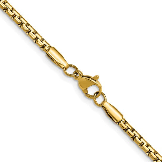 Stainless Steel IP-plated 3mm Flat Box Chain 24"