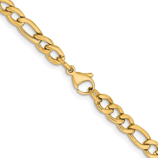Stainless Steel IP-plated 5.5mm Figaro Chain 20"