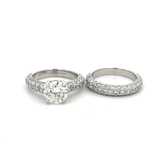 Estate Collection Platinum Diamond Engagement Ring Set