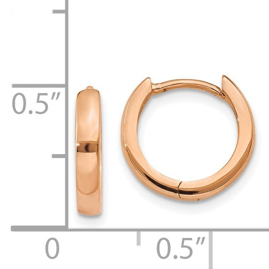 14k Rose Gold Petite 11mm Hinged Hoop Earrings