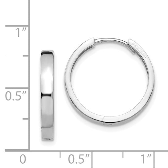 14k White Gold 18mm Hinged Hoop Earrings