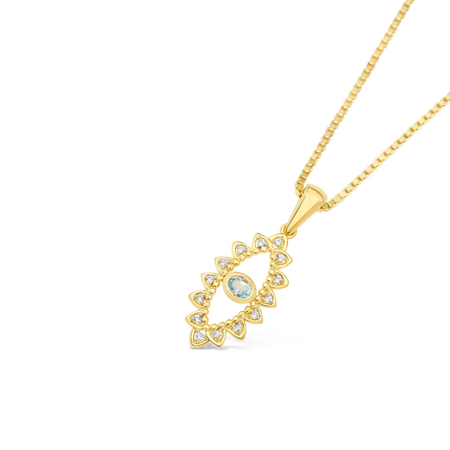 Cristy Cali Sky Blue Topaz Evil Eye Pendant