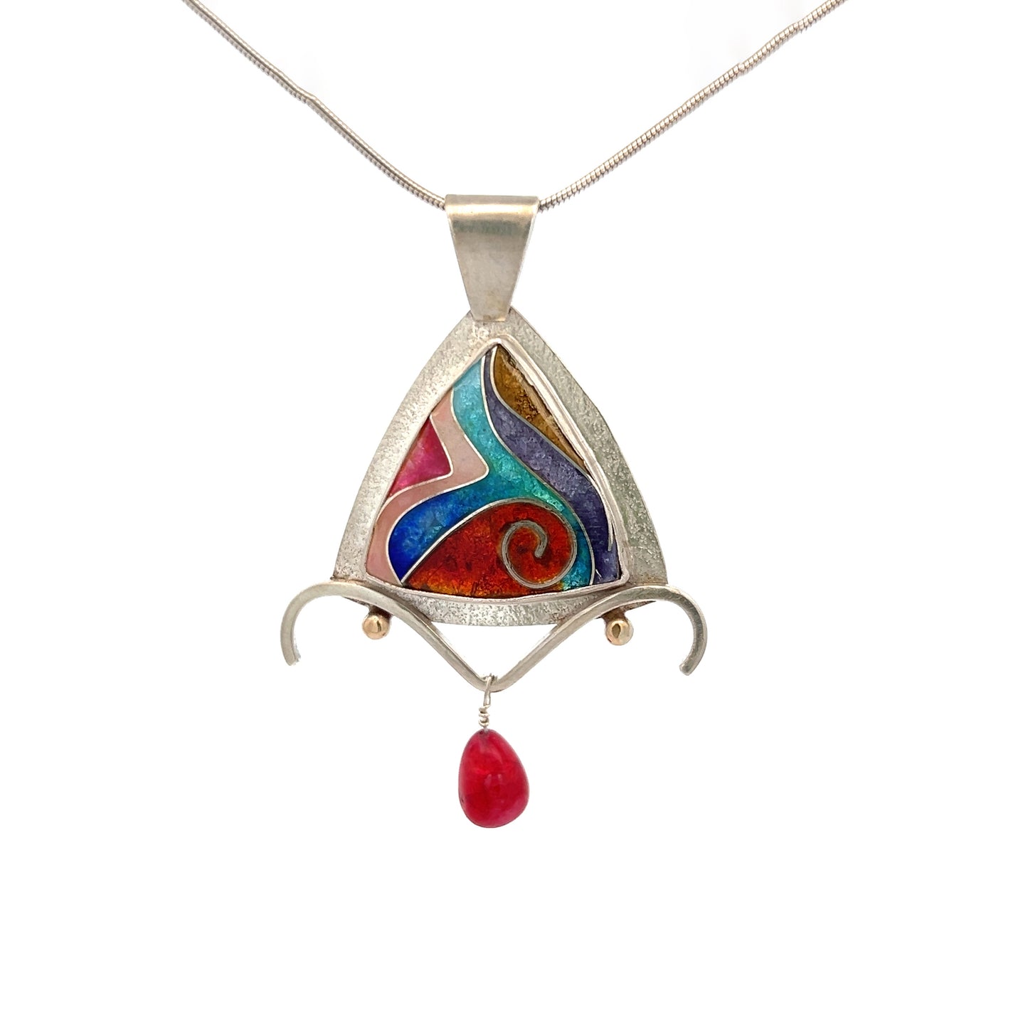 Vitrice McMurry Jewelry Sterling Silver Cloisonne Pendant