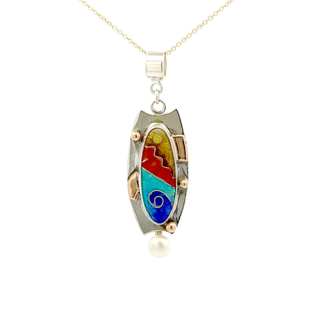 Vitrice McMurry Jewelry Sterling Silver Cloisonne Pendant