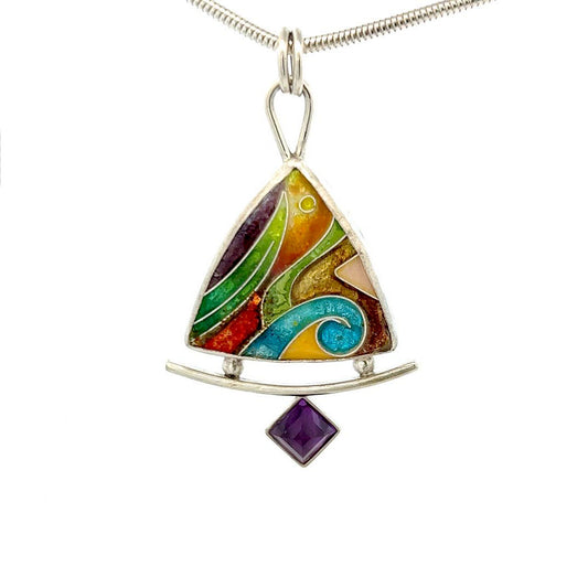 Vitrice McMurry Jewelry Sterling Silver Cloisonne Pendant